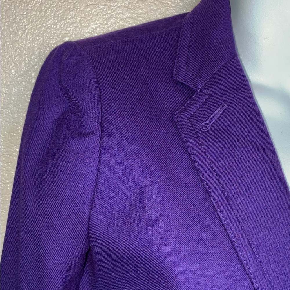J Crew "Schoolboy" Blazer Women's 0, Purple Wool, Classic tailoring. EUC - Picture 5 of 17